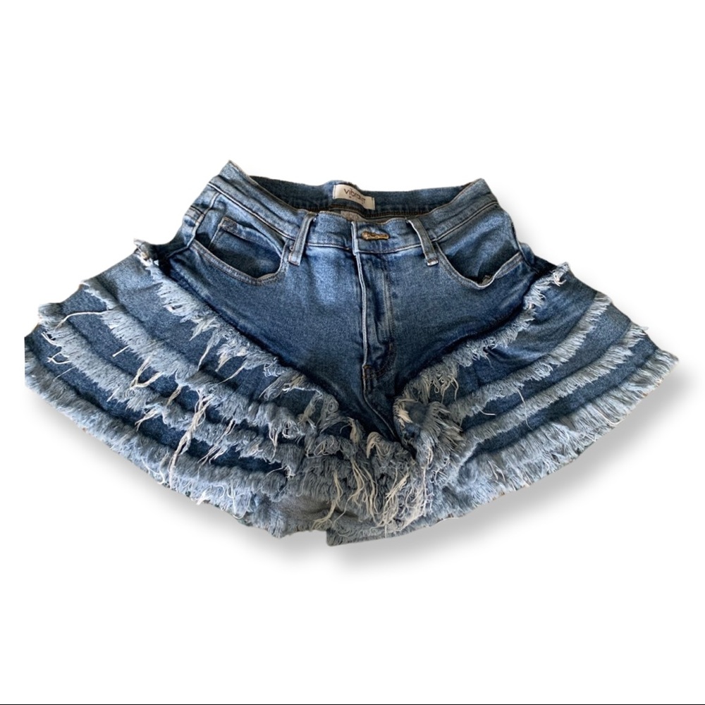 COPY - Ruffled Jean Shorts size: M